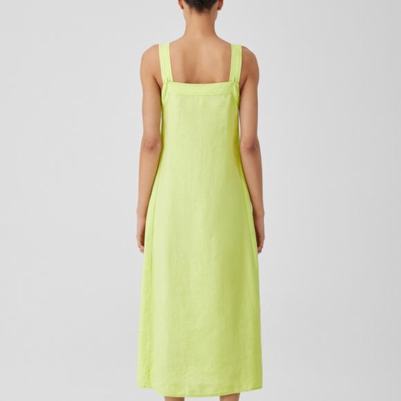 EILEEN FISHER Organic-Linen Square-Neck Dress - Picture 3 of 8